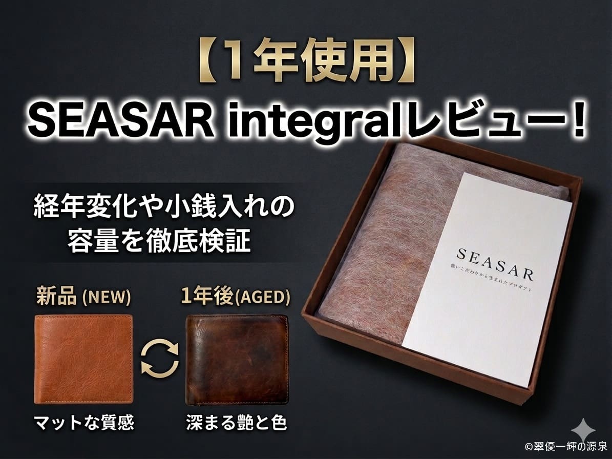 SEASAR Integral 1年間使用レビュー記事のアイキャッチ画像(Gemini生成）